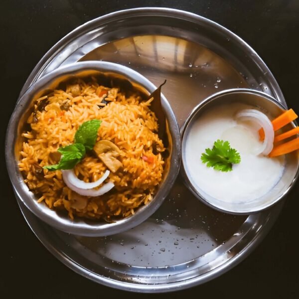 Mushroom biryani Combo (Raita + Gulab jamun)